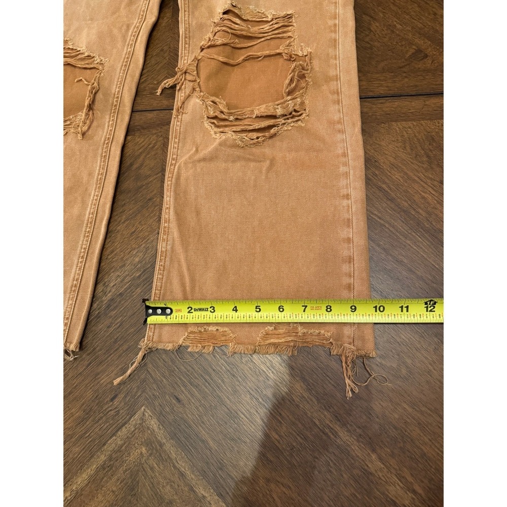 Vervet Los Angeles Distressed Wide Leg Jeans Ginger Brown V2736 Size 27 |N1 - Picture 6 of 8